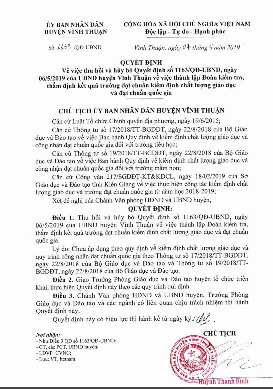 Quyết định số 1169/QĐ-UBND thu hồi và hủy bỏ Quyết định số 1163/QĐ-UBND (Tài liệu tác giả cung cấp) Quyết định số 1169/QĐ-UBND thu hồi và hủy bỏ Quyết định số 1163/QĐ-UBND (Tài liệu tác giả cung cấp)