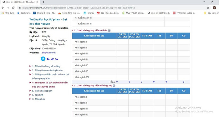 Thông tin đội ngũ giảng viên Đại học Sư phạm – Đại học Thái Nguyên (Ảnh chụp màn hình ngày 22/07/2019) Thông tin đội ngũ giảng viên Đại học Sư phạm – Đại học Thái Nguyên (Ảnh chụp màn hình ngày 22/07/2019)