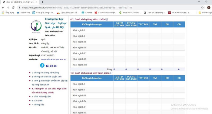 Thông tin đội ngũ giảng viên Đại học Giáo dục - Đại học Quốc gia Hà Nội bỏ trống Thông tin đội ngũ giảng viên Đại học Giáo dục - Đại học Quốc gia Hà Nội bỏ trống