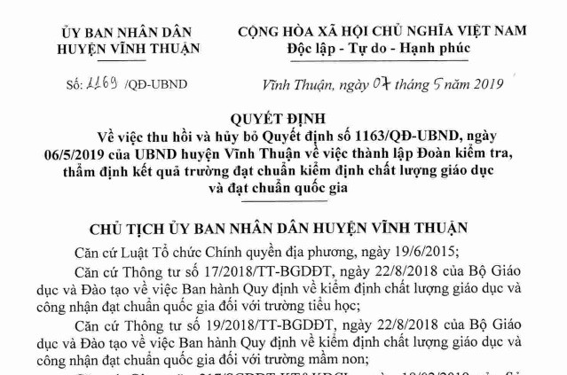 Dấu hỏi lớn cho 22 trường đạt chuẩn quốc gia ở Vĩnh Thuận ảnh 2 Dấu hỏi lớn cho 22 trường đạt chuẩn quốc gia ở Vĩnh Thuận ảnh 2
