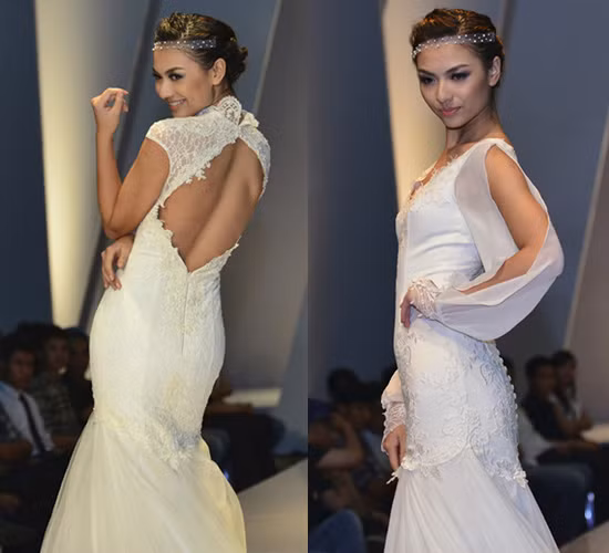 Hồng Quế diện váy cưới khoét lưng gợi cảm và khoe vòng eo thon. Hồng Quế diện váy cưới khoét lưng gợi cảm và khoe vòng eo thon.