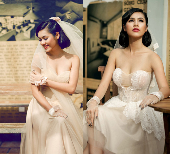 Hoàng My khoe vòng một căng tròn cùng gương mặt đầy biểu cảm trong chiếc váy cưới cúp ngực sexy.