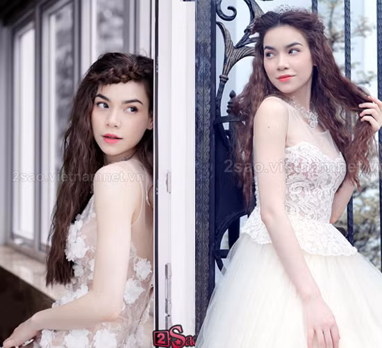 Với vóc dáng chuẩn Hồ Ngọc Hà mang vẻ đẹp lộng lẫy và kiêu sa trong bộ váy cưới hiện đại. Với vóc dáng chuẩn Hồ Ngọc Hà mang vẻ đẹp lộng lẫy và kiêu sa trong bộ váy cưới hiện đại.