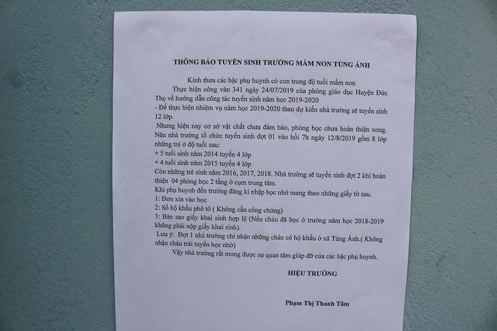 Thông báo của nhà trường Thông báo của nhà trường