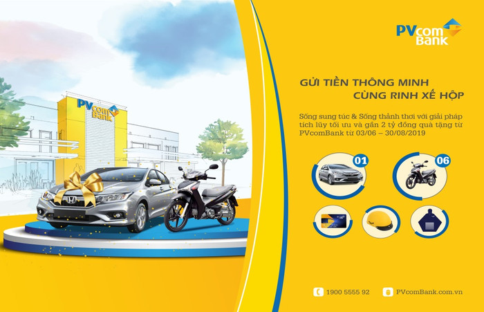 PVcomBank không nằm ngoài cuộc đua khuyến mại tiền gửi tiết kiệm mùa hè gồm những phần quà hấp dẫn với tổng giá trị giải thưởng là 2 tỷ đồng PVcomBank không nằm ngoài cuộc đua khuyến mại tiền gửi tiết kiệm mùa hè gồm những phần quà hấp dẫn với tổng giá trị giải thưởng là 2 tỷ đồng