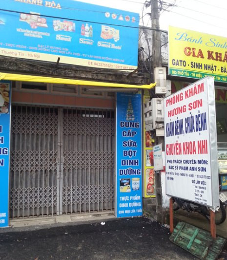 Phòng khám Hương Sơn của bác sĩ Phạm Anh Sơn - Trưởng khoa Nhi, Bệnh viện Đa khoa Thường Tín. (Ảnh ĐSPL)