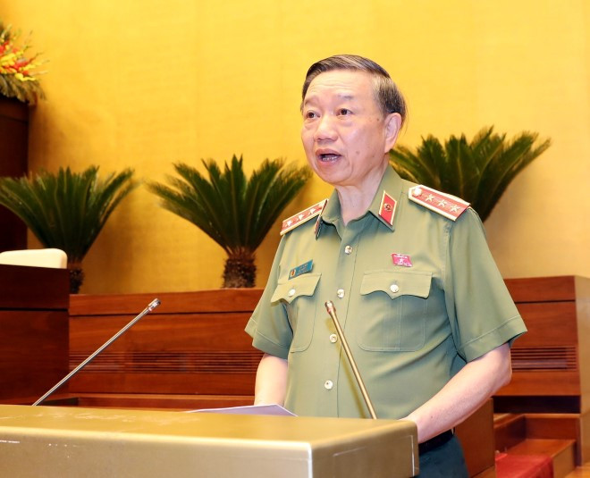 Bộ trưởng Bộ Công an Tô Lâm. Ảnh: Quochoi.vn Bộ trưởng Bộ Công an Tô Lâm. Ảnh: Quochoi.vn