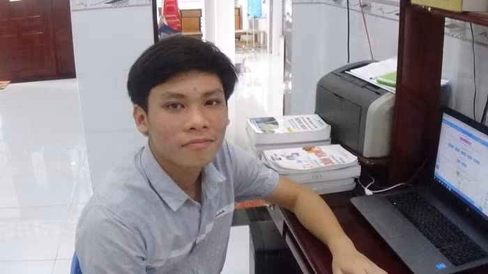 Em Lê Quốc Hưng học sinh lớp 12 chuyên Toán Trường trung học phổ thông chuyên Trần Hưng Đạo - Bình Thuận. (Ảnh: tác giả cung cấp).