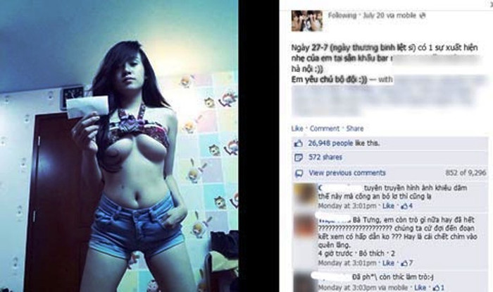 Hình ảnh và chú thích rất vô lễ của bà Tưng với những người đã hi sinh xương máu vì độc lập, tự do của tổ quốc nhưng không thấy cơ quan chức năng có biện pháp xử lí?