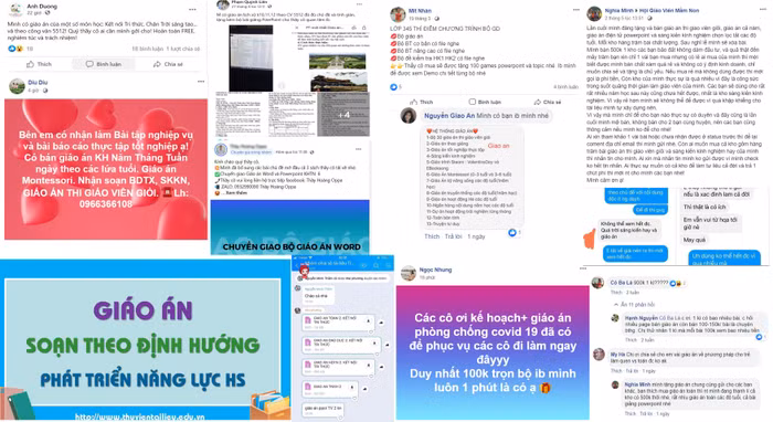 Thực trạng mua bán giáo án online vẫn sôi động trên mạng xã hội. (Ảnh: chụp màn hình). Thực trạng mua bán giáo án online vẫn sôi động trên mạng xã hội. (Ảnh: chụp màn hình).