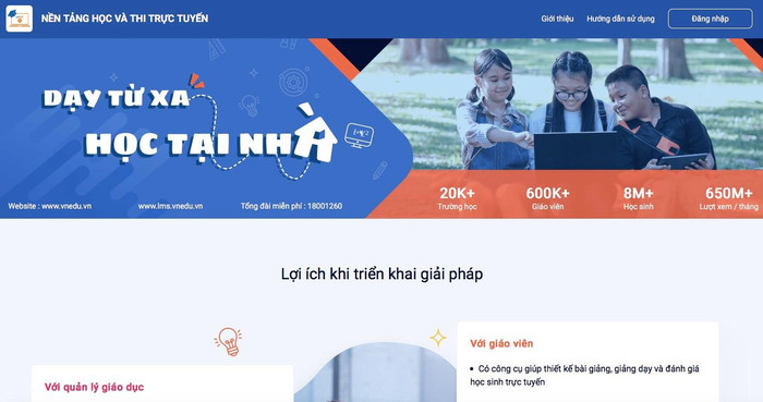 Ảnh chụp màn hình nền tảng học và thi trực tuyến lms.vnedu.vn Ảnh chụp màn hình nền tảng học và thi trực tuyến lms.vnedu.vn