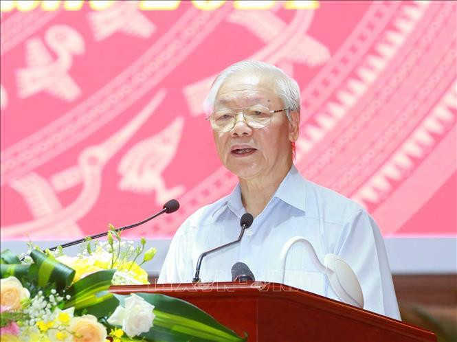 Tổng Bí thư Nguyễn Phú Trọng phát biểu chỉ đạo hội nghị. Ảnh: Phương Hoa/TTXVN Tổng Bí thư Nguyễn Phú Trọng phát biểu chỉ đạo hội nghị. Ảnh: Phương Hoa/TTXVN