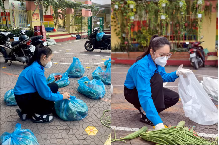 Linh không ngần ngại tham gia mọi khâu để hỗ trợ nhiều người nhất có thể. (Ảnh: Nhân vật cung cấp).