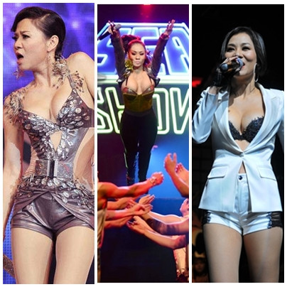 .. đặc biệt là những trang phục khoe ngực khá lộ liễu và "phản cảm" thế này. .. đặc biệt là những trang phục khoe ngực khá lộ liễu và "phản cảm" thế này.