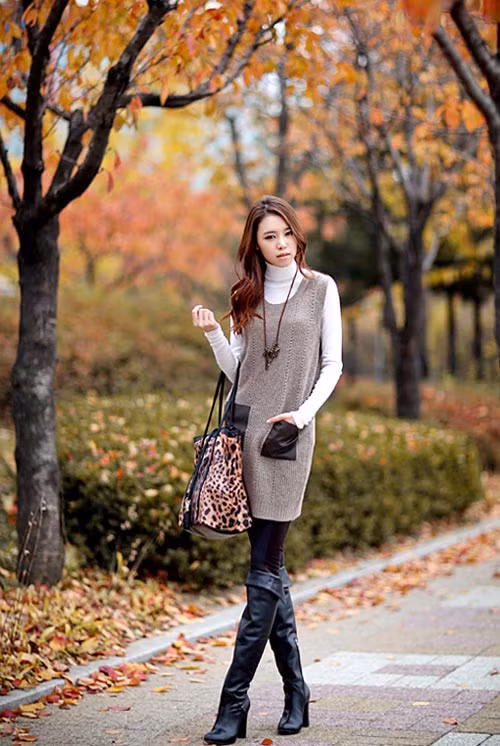 3. Mix váy len dài sao cho đẹp?