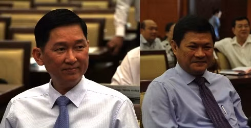 Ông Trần Vĩnh Tuyến (trái) và Huỳnh Cách Mạng (phải) vừa được bầu làm Phó Chủ tịch UBND TP.HCM (ảnh: P.L)