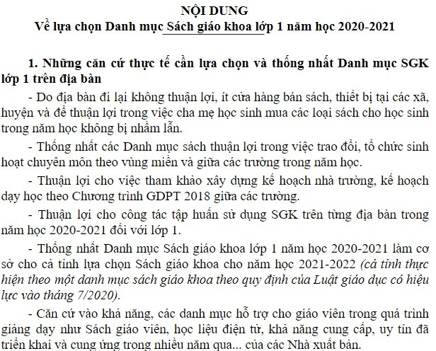 Nội dung công tác lựa chọn sách giáo khoa do Sở giáo dục Hà Giang gửi (Ảnh:V.N) Nội dung công tác lựa chọn sách giáo khoa do Sở giáo dục Hà Giang gửi (Ảnh:V.N)