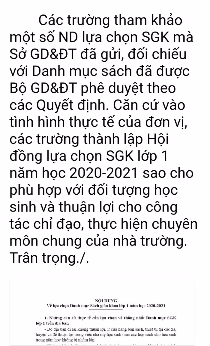 Nội dung email phòng giáo dục Xín Mần gửi các trường (Ảnh:V.N)