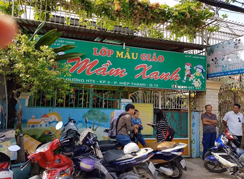 Cơ sở Mầm Xanh, nơi xảy ra vụ bạo hành, đày đọa trẻ em khiến chủ cơ sở bị bắt giữ (Ảnh: P.L)