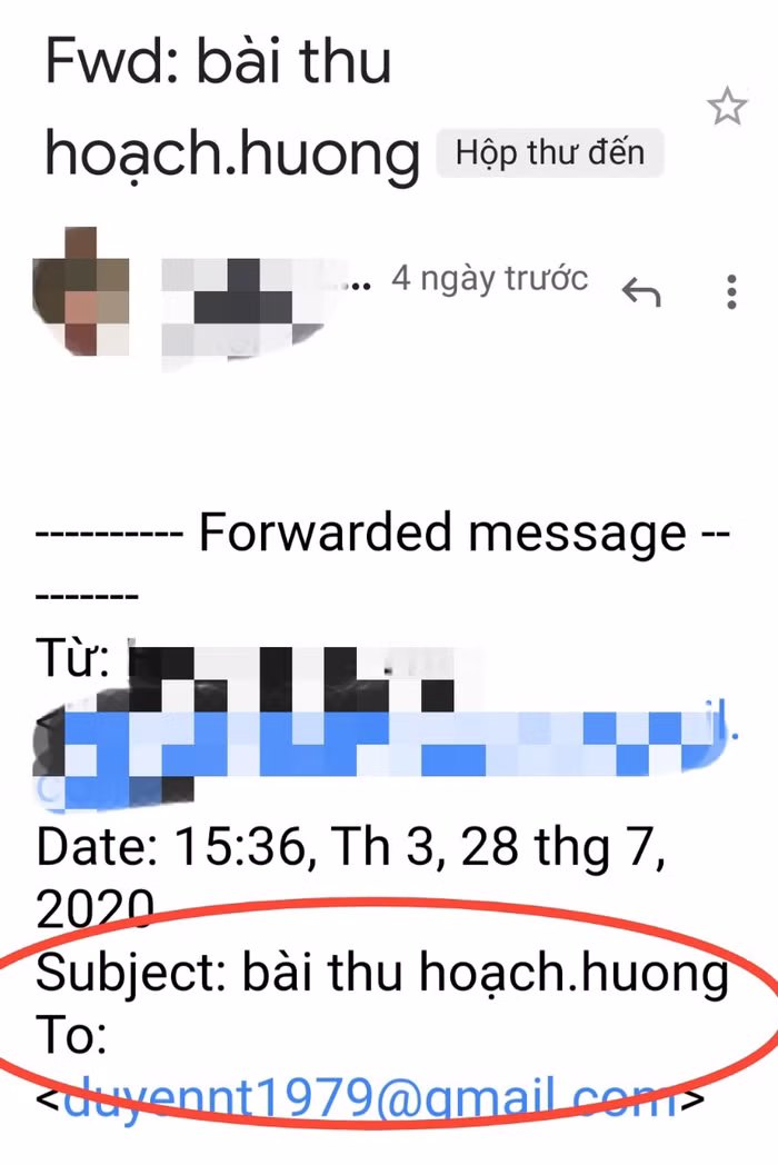 Bài thu hoạch đã được phía trung tâm gửi cho học viên trước khi diễn ra buổi học (Ảnh:V.N)