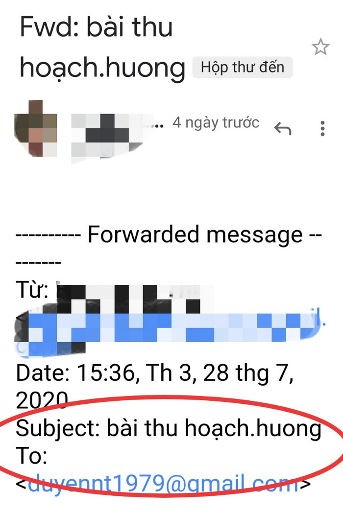 Bài thu hoạch đã được phía trung tâm gửi cho học viên trước khi diễn ra buổi học (Ảnh:V.N)