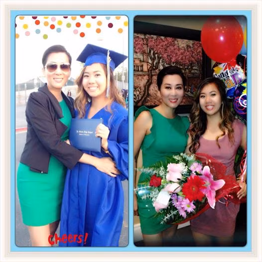 MC Kỳ Duyên chia sẻ ảnh chụp với con gái trong ngày lễ tốt nghiệp.