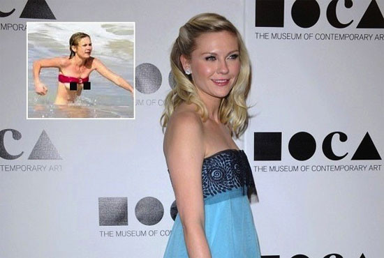 Kirsten Dunst mặc áo bikini cũng như không