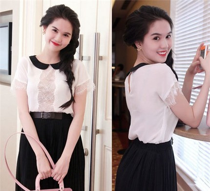 Ngọc Trinh càng mặc giản dị càng xinh. Ngọc Trinh càng mặc giản dị càng xinh.