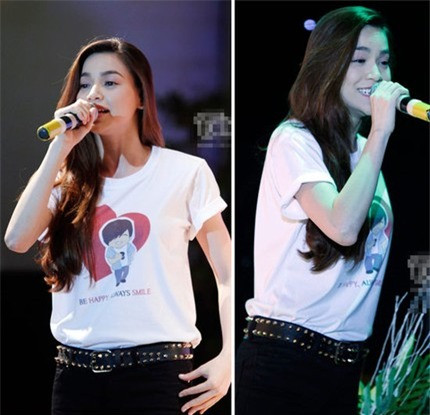 Chỉ áo phông trắng với quần jeans Hà Hồ cũng đủ hút ánh nhìn. Chỉ áo phông trắng với quần jeans Hà Hồ cũng đủ hút ánh nhìn.