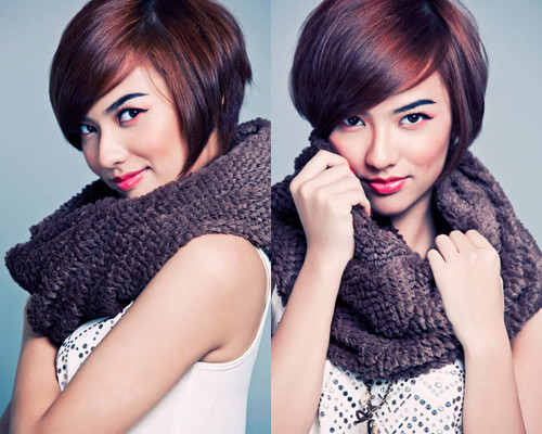 Màu đỏ tím và rêu vàng được cho là phù hợp với tóc ngắn.