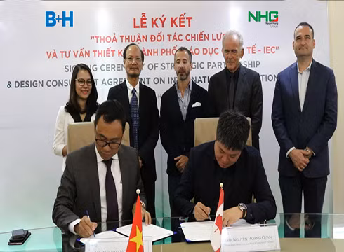 Toàn cảnh buổi ký kết thỏa thuận đối tác chiến lược giữa NHG và B+H Architects (ảnh: NHG)