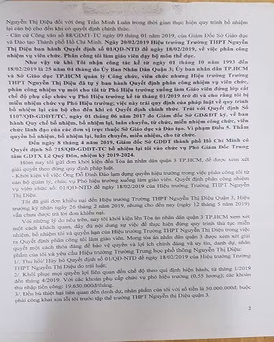 Trích đơn khởi kiện của ông Trần Minh Luân (ảnh: P.L)