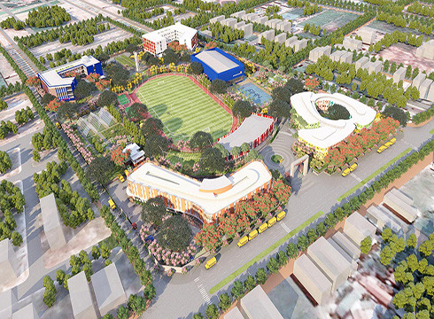 Thành phố Giáo dục quốc tế Quảng Ngãi nhìn từ trên cao (ảnh: NHG)