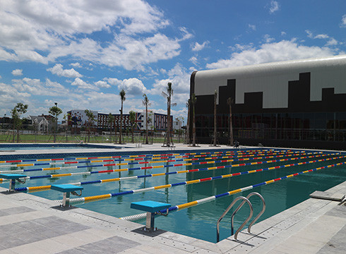 Hồ bơi của IEC Quảng Ngãi (ảnh: NHG)