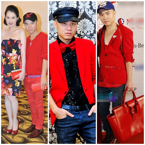 Màu đỏ rực rỡ là cách nhà thiết kế này thu hút sự chú ý khi xuất hiện tại các sự kiện.