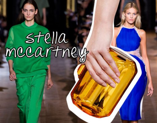 Clutch theo phong cách color block.