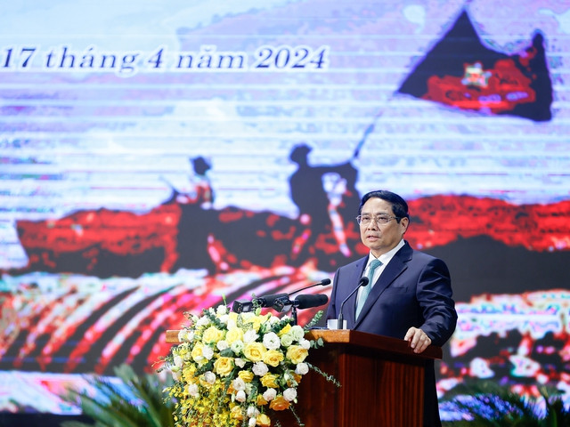 Thủ tướng Phạm Minh Chính: Chiến thắng Điện Biên Phủ là là chiến thắng của bản lĩnh, trí tuệ và chủ nghĩa anh hùng cách mạng Việt Nam, của lương tri và phẩm giá con người. Ảnh: VGP/Nhật Bắc Thủ tướng Phạm Minh Chính: Chiến thắng Điện Biên Phủ là là chiến thắng của bản lĩnh, trí tuệ và chủ nghĩa anh hùng cách mạng Việt Nam, của lương tri và phẩm giá con người. Ảnh: VGP/Nhật Bắc