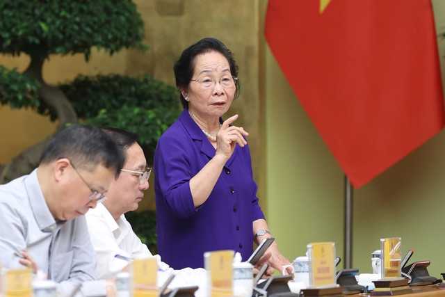 Nguyên Phó Chủ tịch nước Nguyễn Thị Doan, Chủ tịch Hội Khuyến học Việt Nam phát biểu tại phiên họp. Ảnh: VGP/Nhật Bắc Nguyên Phó Chủ tịch nước Nguyễn Thị Doan, Chủ tịch Hội Khuyến học Việt Nam phát biểu tại phiên họp. Ảnh: VGP/Nhật Bắc