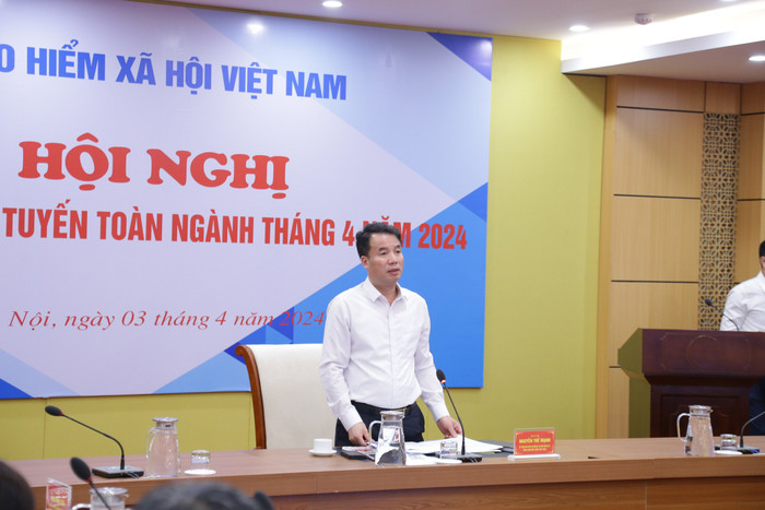 Tổng Giám đốc Bảo hiểm xã hội Việt Nam Nguyễn Thế Mạnh phát biểu. TGĐ Nguyễn Thế Mạnh (2).jpg