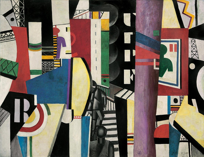 Tác phẩm The City - Thành phố - Sơn dầu trên toan - 1919 của nghệ sĩ Fernand Léger. 04_Fernand Léger- The City (La_Ville) - Thành phố - Sơn dầu trên toan - 1919.jpg