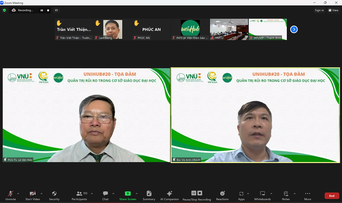 Phó Giáo sư, Tiến sĩ Lê Văn Hảo, Trưởng Bộ phận Học thuật xuất sắc, Trường Đại học Quốc tế Miền Đông (tỉnh Bình Dương, Việt Nam) và Tiến sĩ Bùi Vũ Anh, Phó Viện trưởng Viện Đảm bảo chất lượng giáo dục, Đại học Quốc gia Hà Nội. 1862.png
