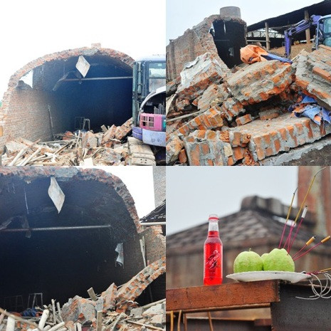 Hiện trường vụ sập lò gạch