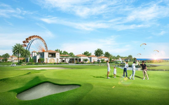 Biệt thự giữa lòng sân golf tại NovaWorld Phan Thiet đáp ứng trọn vẹn cho nhu cầu sở hữu không gian sống wellness. Ảnh phối cảnh sân golf PGA Garden 18 hố