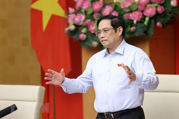 Thủ tướng Phạm Minh Chính phát biểu tại buổi tiếp xúc cử tri thành phố Cần Thơ. (Ảnh: Dương Giang/TTXVN) Thủ tướng Phạm Minh Chính phát biểu tại buổi tiếp xúc cử tri thành phố Cần Thơ. (Ảnh: Dương Giang/TTXVN)
