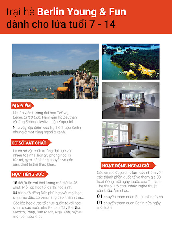 Berlin Young &amp; Fun dành cho học sinh từ 7-14 tuổi.