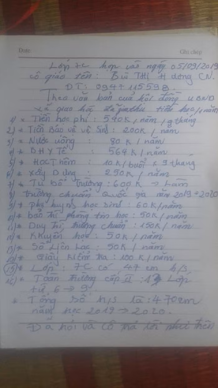 Tại một số trường công: Học phí 1, lạm thu 10 (Ảnh:N.D)