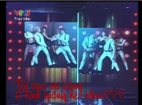 Hình ảnh Trà My và Hoàng Thùy với các vũ công được đưa ra làm cơ sở để các giám khảo đánh giá (trong đêm truyền hình trực tiếp) lại là ảnh những vũ công giống nhau. Điều này khiến khán giả hoài nghi có sự sắp đặt trong 1 chương trình trực tiếp.