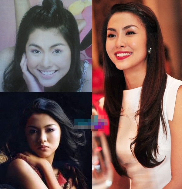 Khuôn mặt tròn của Tăng Thanh Hà hiện tại đã xương và sắc nét hơn rất nhiều.