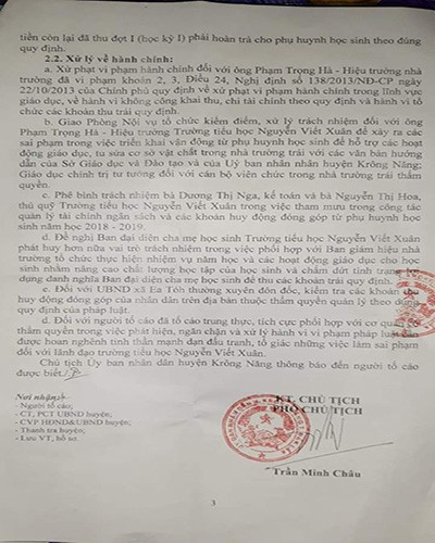 Trích thông báo số 163 của Ủy ban nhân dân huyện Krông Năng ra ngày 29/10/2019 (ảnh: CTV) Trích thông báo số 163 của Ủy ban nhân dân huyện Krông Năng ra ngày 29/10/2019 (ảnh: CTV)