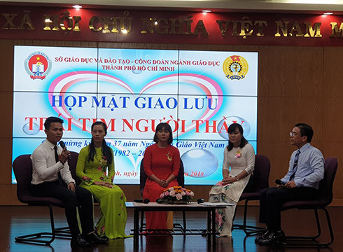 Buổi giao lưu gặp gỡ với 4 thầy cô giáo tiêu biểu của ngành giáo dục Thành phố Hồ Chí Minh (ảnh: P.L) Buổi giao lưu gặp gỡ với 4 thầy cô giáo tiêu biểu của ngành giáo dục Thành phố Hồ Chí Minh (ảnh: P.L)